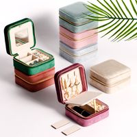 Retro Solid Color Flannel Jewelry Boxes main image 4