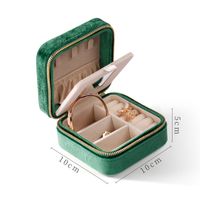 Retro Solid Color Flannel Jewelry Boxes sku image 2