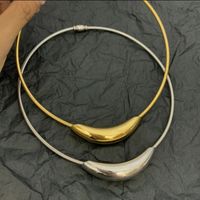 Lässig Strassenmode Einfarbig Titan Stahl Überzug Halsband main image 5