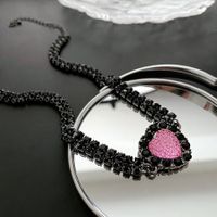 Strassenmode Herzform Kupfer Überzug Inlay Künstliche Edelsteine Halskette main image 1