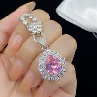Elegant Water Droplets Flower Copper Plating Inlay Zircon Rings Earrings Necklace main image 3