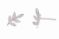 1 Pair Simple Style Flower Inlay Sterling Silver Zircon Ear Studs sku image 1
