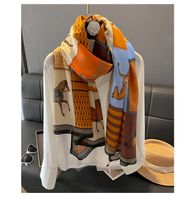 Women's Simple Style Horse Cotton And Linen Printing Scarf main image 3