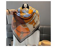 Women's Simple Style Horse Cotton And Linen Printing Scarf main image 4