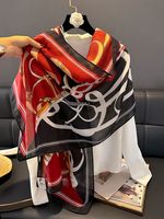 Women's Casual Simple Style Chains Print Cotton And Linen Printing Scarf main image 4