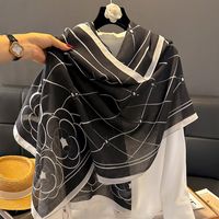 Women's Casual Simple Style Flower Cotton And Linen Printing Scarf sku image 1