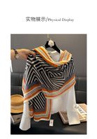 Women's Casual Simple Style Stripe Cotton And Linen Printing Scarf main image 3