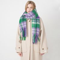 Women's Classic Style Color Block Polyester Scarf sku image 1