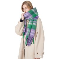 Women's Classic Style Color Block Polyester Scarf main image 6