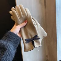Women's Basic Bow Knot Gloves 2 Pieces sku image 5