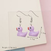 Wholesale Jewelry Cartoon Style Duck Resin Drop Earrings sku image 1