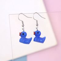 Wholesale Jewelry Cartoon Style Duck Resin Drop Earrings sku image 5