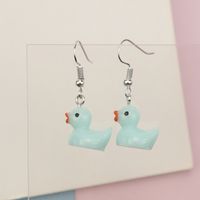 Wholesale Jewelry Cartoon Style Duck Resin Drop Earrings sku image 3