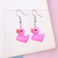 Wholesale Jewelry Cartoon Style Duck Resin Drop Earrings sku image 7