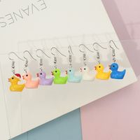 Wholesale Jewelry Cartoon Style Duck Resin Drop Earrings main image 3
