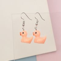 Wholesale Jewelry Cartoon Style Duck Resin Drop Earrings sku image 4