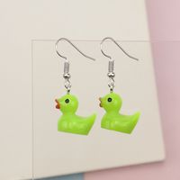 Wholesale Jewelry Cartoon Style Duck Resin Drop Earrings sku image 2