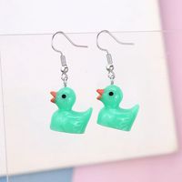 Wholesale Jewelry Cartoon Style Duck Resin Drop Earrings sku image 6