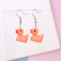Wholesale Jewelry Cartoon Style Duck Resin Drop Earrings sku image 8
