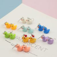 Wholesale Jewelry Cartoon Style Duck Resin Drop Earrings main image 2
