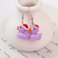 Wholesale Jewelry Cute Duck Resin Drop Earrings sku image 1