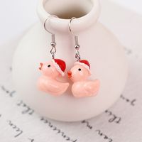Wholesale Jewelry Cute Duck Resin Drop Earrings sku image 3