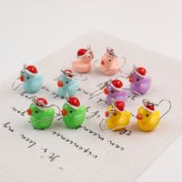 Wholesale Jewelry Cute Duck Resin Drop Earrings main image 6