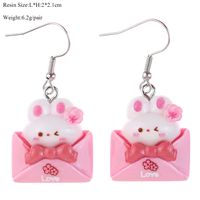 Wholesale Jewelry Simple Style Animal Plastic Resin Patchwork Drop Earrings main image 2