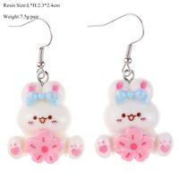 Wholesale Jewelry Simple Style Animal Plastic Resin Patchwork Drop Earrings main image 4