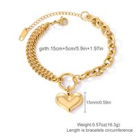 Simple Style Commute Heart Shape Taurus Stainless Steel Plating Gold Plated Bracelets main image 5