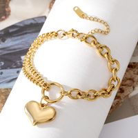Simple Style Commute Heart Shape Taurus Stainless Steel Plating Gold Plated Bracelets main image 4