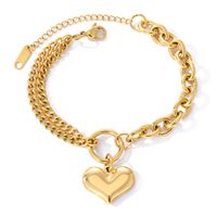 Estilo Simple Viajar Diariamente Forma De Corazón Tauro Acero Inoxidable Enchapado Chapado En Oro Pulsera main image 3