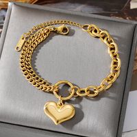 Simple Style Commute Heart Shape Taurus Stainless Steel Plating Gold Plated Bracelets main image 6