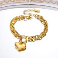 Simple Style Commute Heart Shape Taurus Stainless Steel Plating Gold Plated Bracelets main image 2