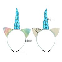 Cartoon Style Unicorn Cat Ears Plastic Sequins Hair Band main image 5