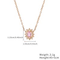 Stainless Steel Imitation Diamond Elegant Shiny Flower Zircon Pendant Necklace main image 3