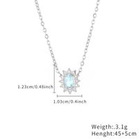 Stainless Steel Imitation Diamond Elegant Shiny Flower Zircon Pendant Necklace main image 2