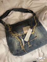 Femmes Moyen Jean Couleur Unie Style Vintage Carré Couvercle Rabattable Sac Bandoulière main image 5