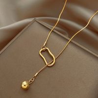 Lady Classic Style Geometric Titanium Steel Plating Pendant Necklace main image 1