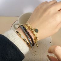 Französisches Böhmisches Natursteinarmband Mit Handgefertigten Perlen Zum Stapeln sku image 60