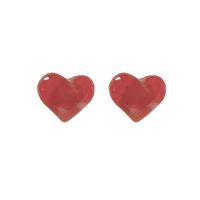 Wholesale Jewelry Sweet Heart Shape Resin Copper 14k Gold Plated Plating Ear Studs main image 4