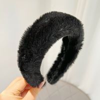 Basic Classic Style Solid Color Plush Hair Band sku image 1