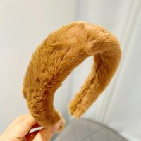 Basic Classic Style Solid Color Plush Hair Band sku image 5