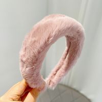 Basic Classic Style Solid Color Plush Hair Band sku image 3