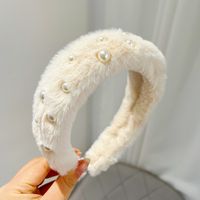 Basic Classic Style Solid Color Plush Hair Band sku image 7