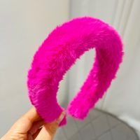 Basic Classic Style Solid Color Plush Hair Band sku image 4