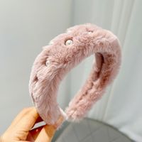 Basic Classic Style Solid Color Plush Hair Band sku image 8