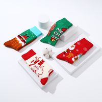 Unisexe Noël Père Noël Coton Crew Socks Une Paire main image 5