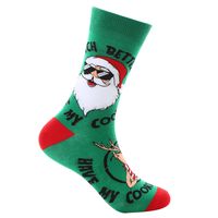 Unisex Christmas Santa Claus Cotton Crew Socks A Pair sku image 6