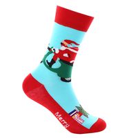 Unisex Christmas Santa Claus Cotton Crew Socks A Pair sku image 7